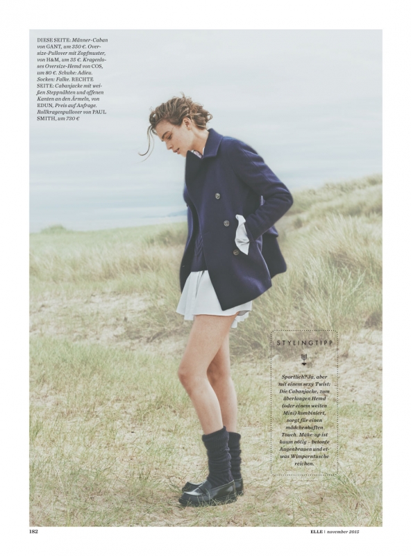 Kim Noorda for German Elle November 2015, Photographer Carl Bengtsson 