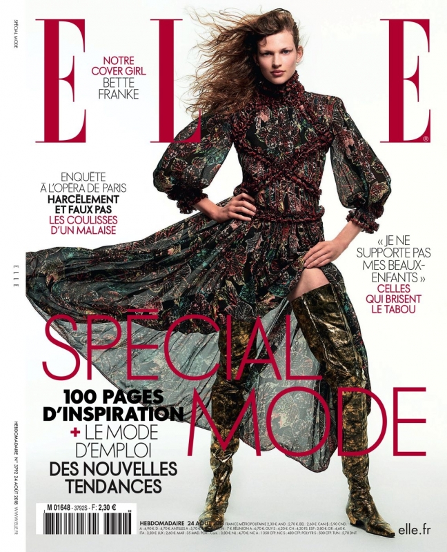 Bette Franke for 3 Covers  Elle France August 2018, Photographer Blair Getz Mezobov, Editor Jeanne 