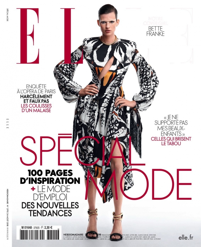 Bette Franke for 3 Covers  Elle France August 2018, Photographer Blair Getz Mezobov, Editor Jeanne 