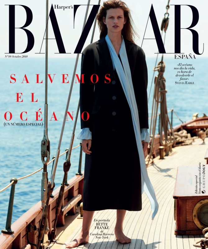 Bella Bette Franke has 3 covers on Harpers Bazaar Spain October 2018, Photographer Paul Bellaart, Stylist Anna Tovar 