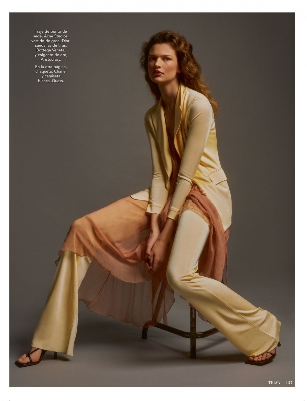 Bette Franke with nice cover and story for Telva, photographer Javier Bosca, Stylist Cristina G. Vivanco, Make-up José Belmonte, Hair Manu Fernández 