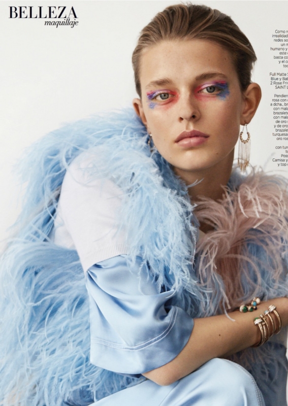 Lovely beauty pictures Merel Zoet for Spanish Harpers Bazaar, photographer Javi Oller, Stylist Ana Tovar, Make-up Miguel Alvarex, Hair Manu Fernandez 