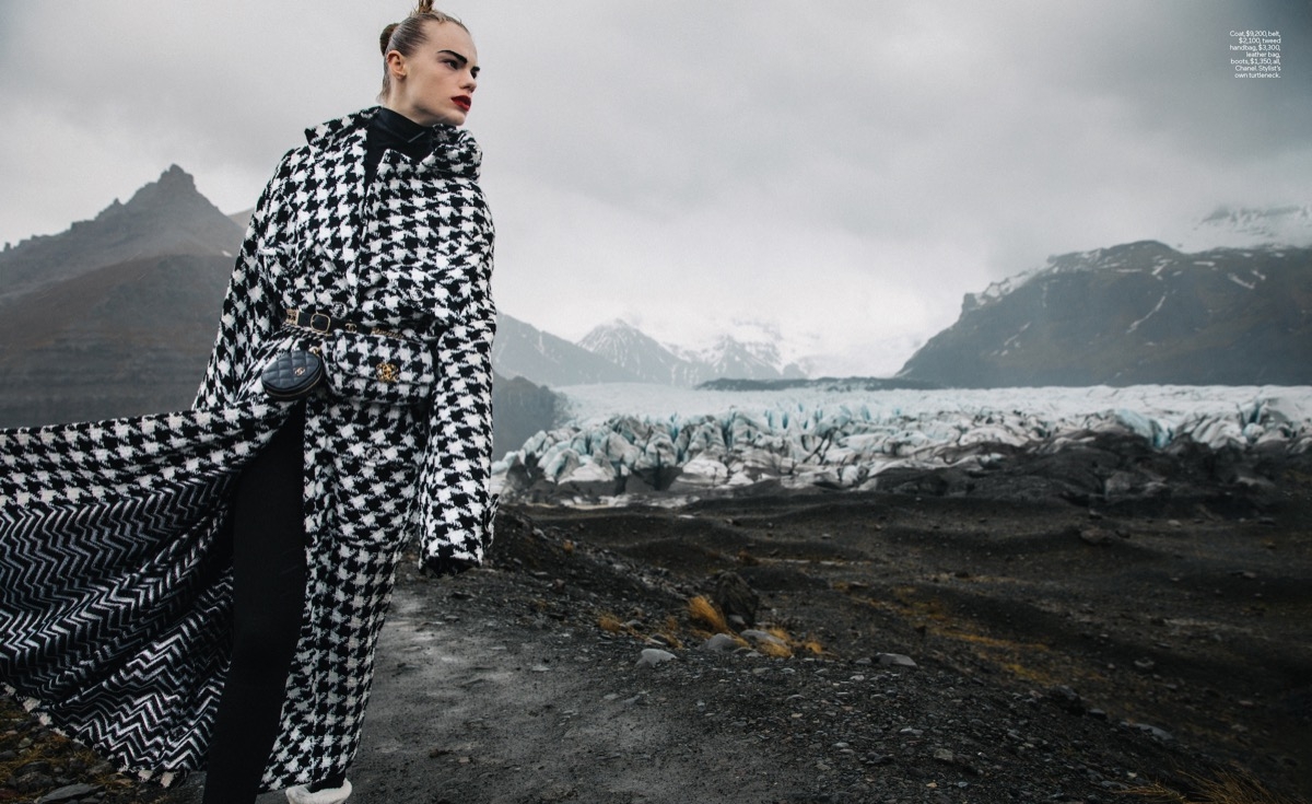 Very impressive story with Estella Boersma for Elle USA, shot at black beaches of beautiful Iceland, Photographer Cole Sprouse, Stylist Natasha Royt, Make-up Ciara O’Shea, Hair Mustafa Yanaz 