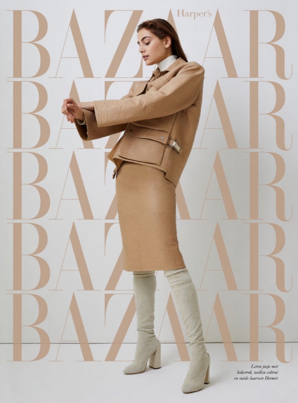 Romy Schönberger on a beautiful coverstory for 5th year anniversary number Harpers Bazaar “ an ode to very famous art director Alexey Brodovitch “. Photographer Pleur Bult, Stylist Simone Sniekers, Ha 