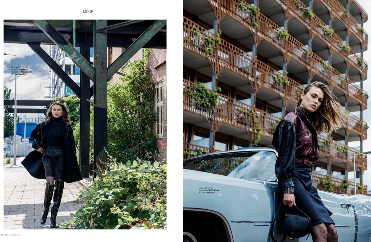 Cover Story for Elegance with luxury street style girl Sophie Vlaming, Photographer Carin Verbruggen, Stylist Pedro Dias, Hair and Make-up Maaike Beijer 