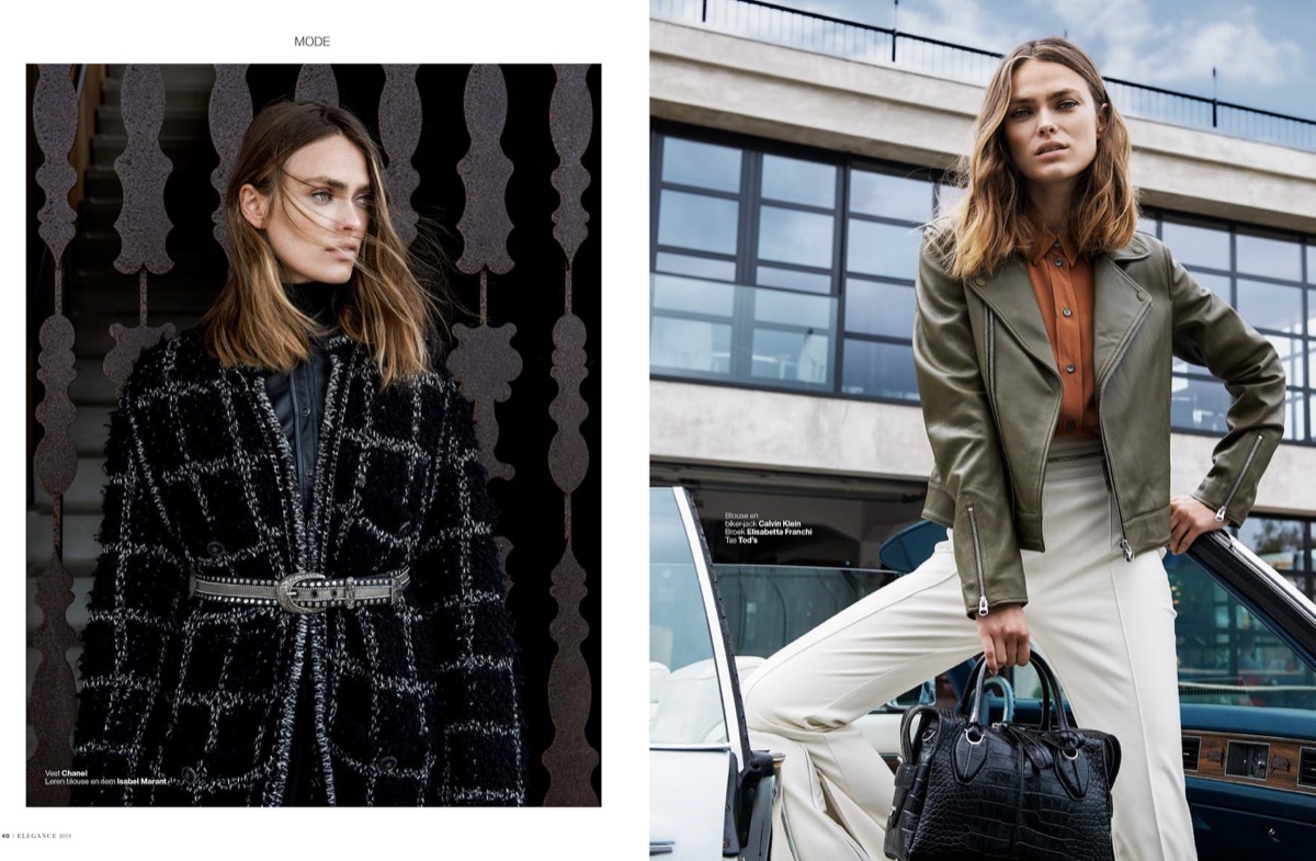 Cover Story for Elegance with luxury street style girl Sophie Vlaming, Photographer Carin Verbruggen, Stylist Pedro Dias, Hair and Make-up Maaike Beijer 