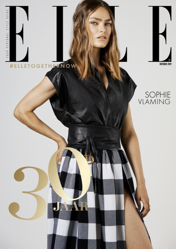 Lovely Sophie Vlaming on the 30th year celebration cover of Dutch Elle captured by Pablo Delfos, Stylist Suze Kuit and Kelly Staa, Hair Daan  Kneppers, Make-up Sandra Govers, Production Es Bekker 