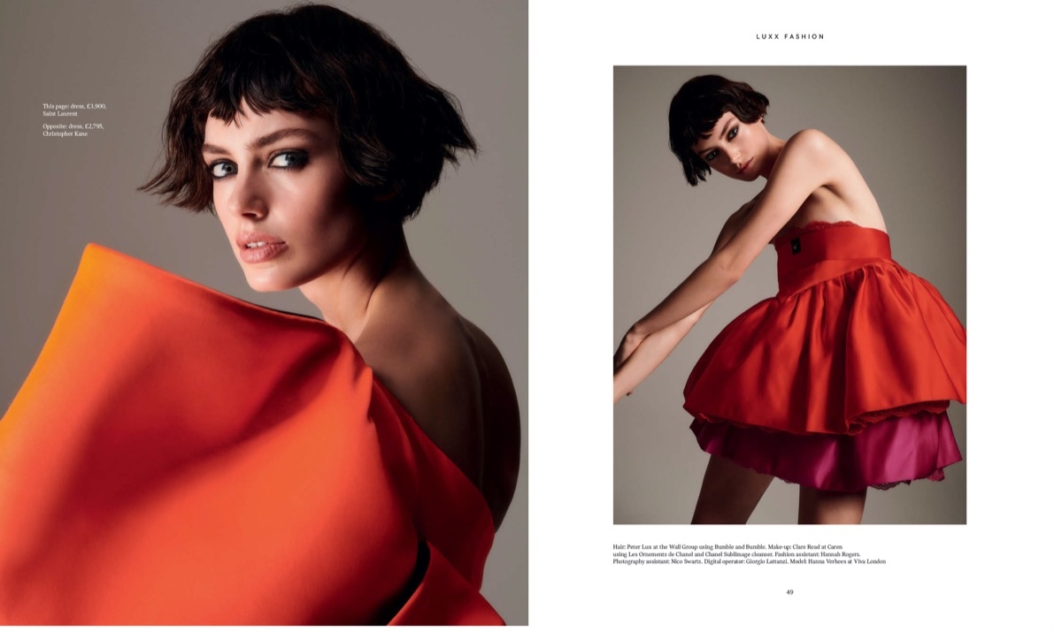 Surprise, Hanna Verhees with dark hair in this nice story for Luxx, Photographer Tim Verhallen, Stylist  Prue White, Hair Peter Lux, Make-up Clare Read 