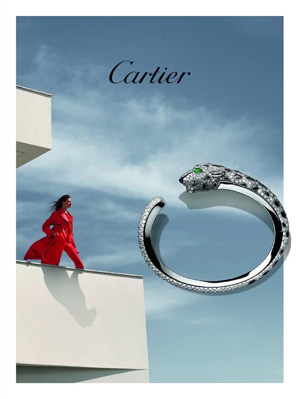 Bette Franke in a very impressive shoot for Cartier Jewelry and Parfum Campaign, captured by Vincent van de Wijngaard, Styled by Camille Bidault Waddington 