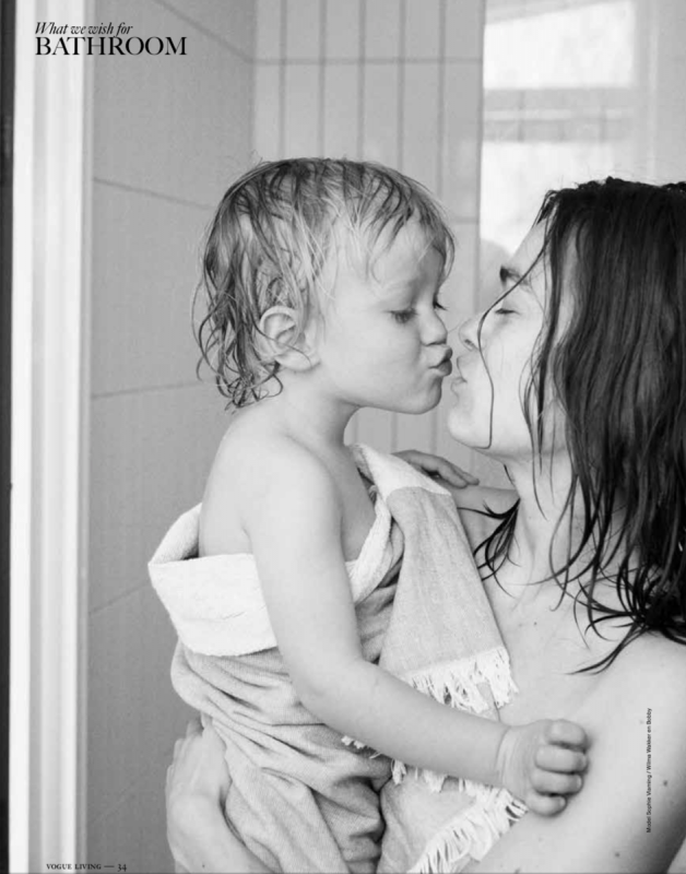 Cuties Sophie & Bobby in their quarantine summer bath, captured by lovely husband, father and photographer Jouke Bos for Dutch Vogue Living 