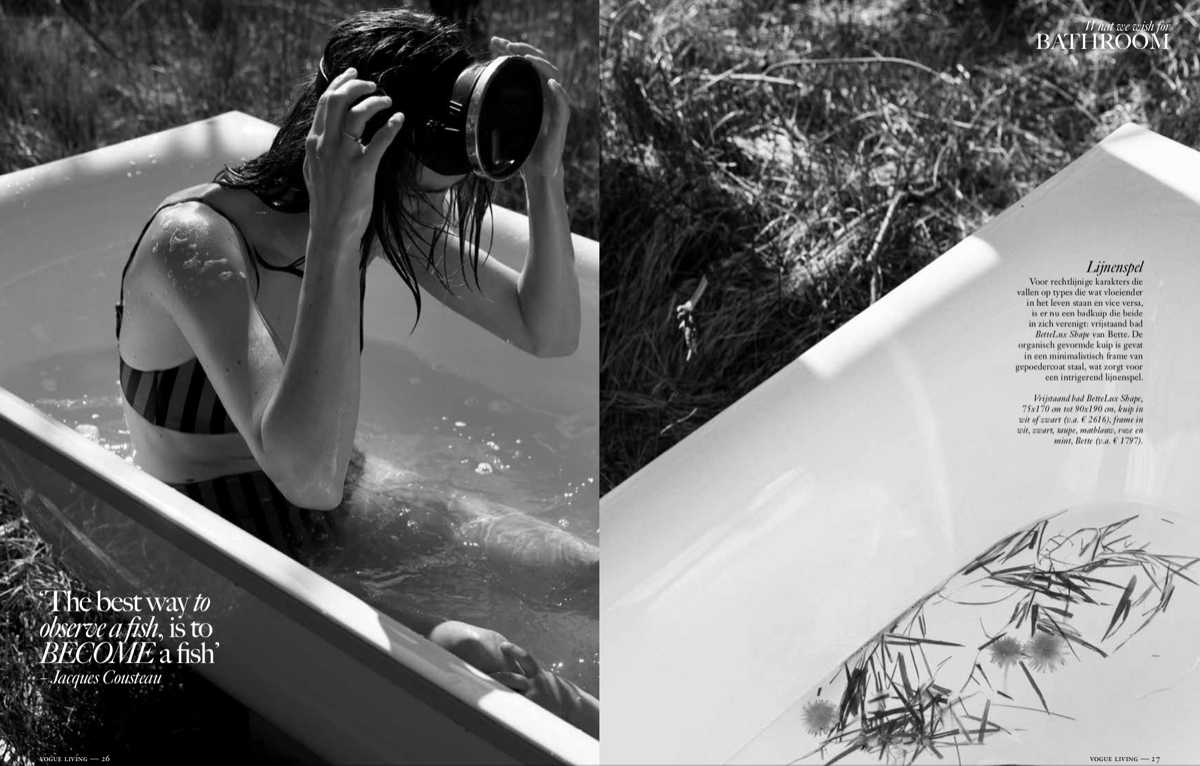 Cuties Sophie & Bobby in their quarantine summer bath, captured by lovely husband, father and photographer Jouke Bos for Dutch Vogue Living 