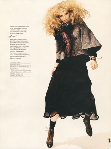 Rosanne Swart Elle Sweden Oktober 2010 photographer Joel Rhodin 